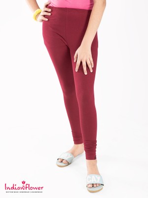 INDIAN FLOWER Legging For Girls(Maroon Pack of 1)