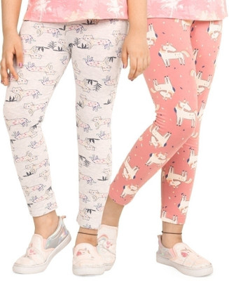 Ariel Legging For Girls(Orange Pack of 2)