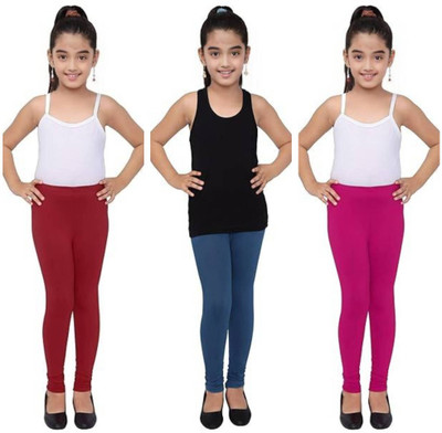 Padmakshi Indi Legging For Girls(Multicolor Pack of 3)