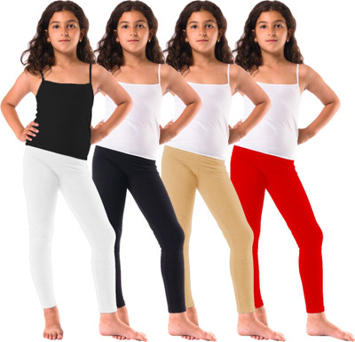 Honeylips Legging For Girls(Red Pack of 1)