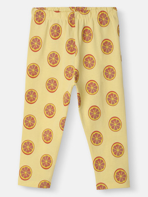 NautiNati Indi Legging For Baby Girls(Yellow Pack of 1)
