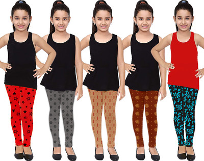 K M R Legging For Girls(Red Pack of 1)