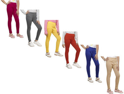 IndiWeaves Indi Legging For Girls(Multicolor Pack of 6)