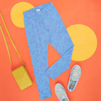 Pantaloons Junior Legging For Girls(Blue Pack of 1)