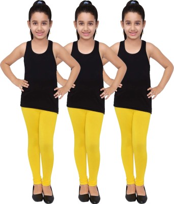 French Kleider Indi Legging For Girls(Yellow Pack of 3)