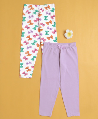 BUMZEE Legging For Girls(Purple Pack of 2)