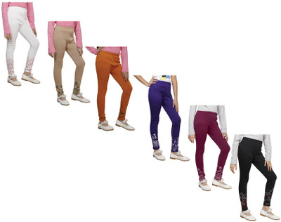 IndiWeaves Indi Legging For Girls(Multicolor Pack of 6)