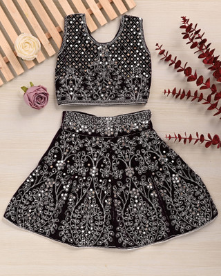 IFA FASHION Baby Girls Lehenga Choli Party Wear Embellished Lehenga Choli(Purple, Pack of 1)