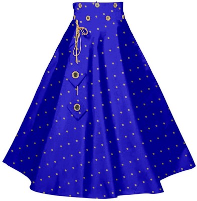 Jay Nagnath fab Printed Girls Flared Blue Skirt