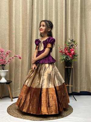 Jhanvi Lifestyle Indi Girls Lehenga Choli Ethnic Wear Printed Lehenga Choli(Multicolor, Pack of 1)