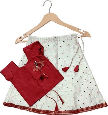 teenz veenz Baby Girls Casual Top Skirt(Maroon)