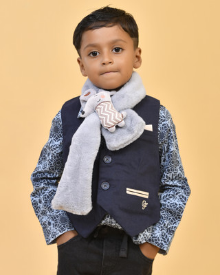 Soku Shopee Self Design Kids Muffler(Grey)