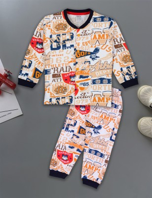 3BROS Kids Nightwear Baby Boys & Baby Girls Printed Cotton(Multicolor Pack of 1)