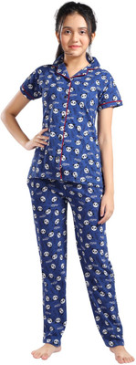 GodBlessU Kids Nightwear Girls Printed Fleece Blend(Maroon Pack of 1)