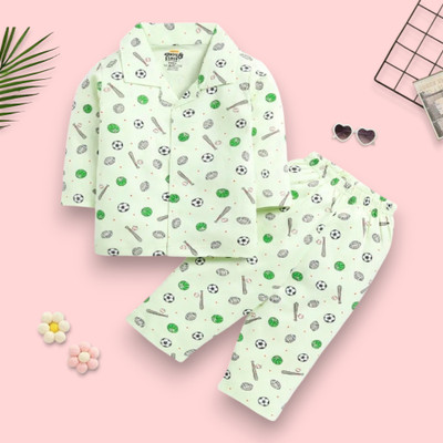 KidFella Kids Nightwear Baby Boys & Baby Girls Printed Nylon(Multicolor Pack of 1)