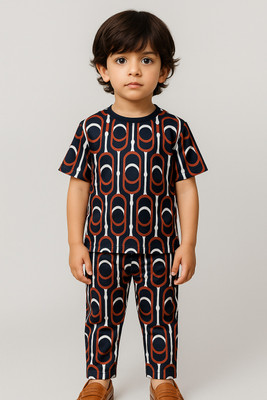 EMBLICA Boys Casual T-shirt Pant(Brown)