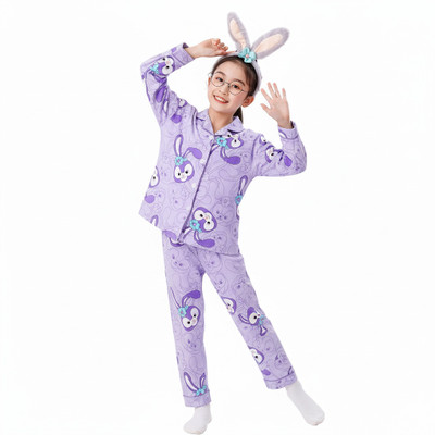 4JSTAR Kids Nightwear Boys & Girls Printed Polyester Blend(Purple Pack of 1)