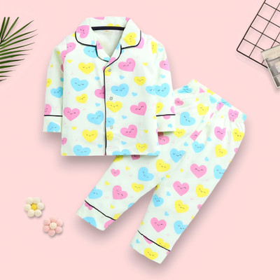 StyleDust Kids Nightwear Baby Boys & Baby Girls Printed Cotton(Multicolor Pack of 1)