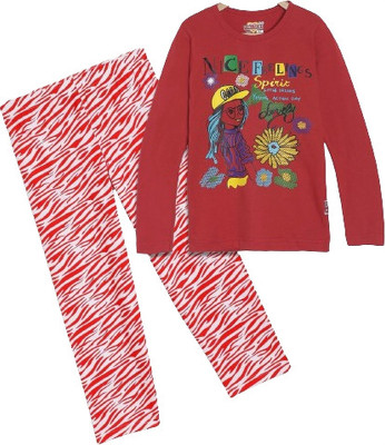 CLAEL Girls Casual Pyjama Sleepsuit(RPK_BFLY)