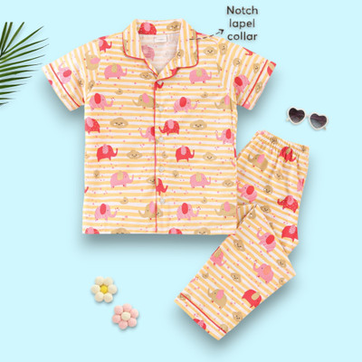 Woxaa Kids Nightwear Baby Boys & Baby Girls Printed Nylon(Multicolor Pack of 1)