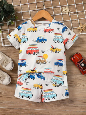 Vira Fine Kids Nightwear Boys & Girls Solid Cotton(Multicolor Pack of 1)