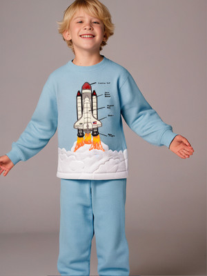 Cherry Crumble by Nitt Hyman Kids Nightwear Boys & Girls Printed Polyester Blend(Blue Pack of 1)