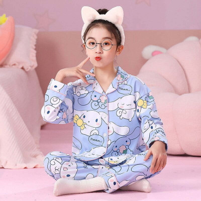 PAMMISTAR Kids Nightwear Girls Printed Cotton Blend(Light Blue Pack of 1)