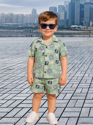 FASHION GRAB Kids Nightwear Boys Printed Cotton(Light Green Pack of 1)