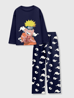 Nap Chief Kids Nightwear Boys & Girls Characters Cotton(Dark Blue Pack of 1)