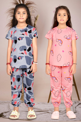 Amreliya Enterprise Girls Disney Princess Casual Top Pant(GP)
