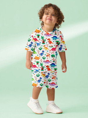 rudraCreation Kids Nightwear Boys & Girls Animal Print Cotton Blend(Multicolor Pack of 1)