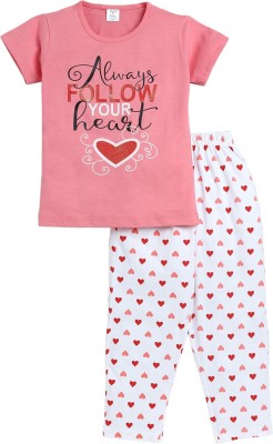 Todd N Teen Kids Nightwear Girls Graphic Print Cotton(Pink Pack of 1)