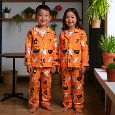 Alaap Kids Nightwear Baby Boys & Baby Girls Printed Polycotton(Multicolor Pack of 2)