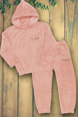Uttam Kids Nightwear Boys & Girls Printed Fleece Blend(Pink Pack of 1)