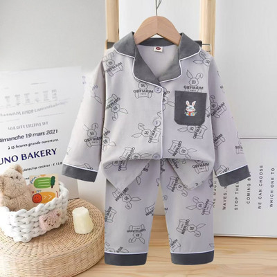 Kavshra official Kids Nightwear Boys & Girls Printed Cotton(Grey Pack of 2)