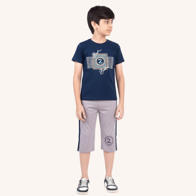Arsha lifestyle Kids Nightwear Boys Printed Cotton(Dark Blue Pack of 1)