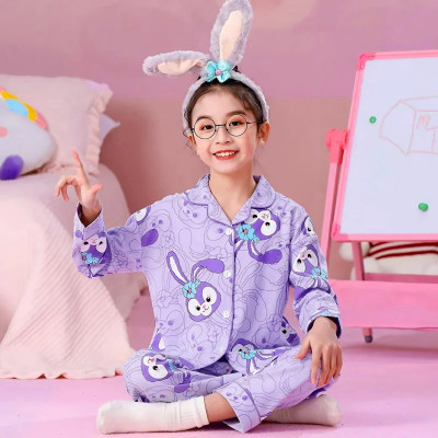 LATEST FASHION STAR Kids Nightwear Girls Printed Cotton Blend(Pink Pack of 1)