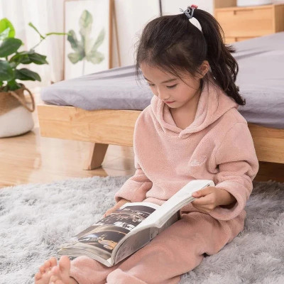Ucollection Kids Nightwear Boys & Girls Solid Fleece Blend(Pink Pack of 1)