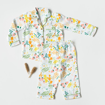 Cocoon Care Kids Nightwear Baby Boys & Baby Girls Printed Cotton(Multicolor Pack of 1)