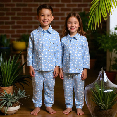 Alaap Kids Nightwear Baby Boys & Baby Girls Printed Polycotton(Multicolor Pack of 1)