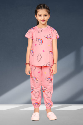 Anika Kids Nightwear Girls Printed Cotton(Multicolor Pack of 999821)