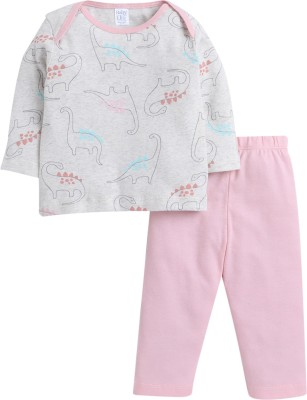 Baby Eli Kids Nightwear Girls Printed Fleece Blend(Pink Pack of 1)