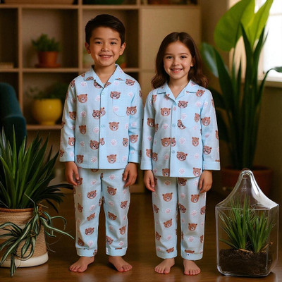 Alaap Kids Nightwear Baby Boys & Baby Girls Printed Polycotton(Multicolor Pack of 2)
