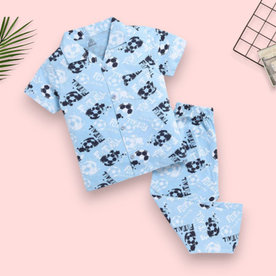 Woxaa Kids Nightwear Baby Girls Printed Nylon(Multicolor Pack of 1)