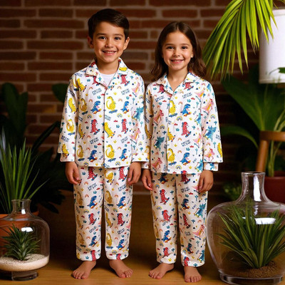 Alaap Kids Nightwear Baby Boys & Baby Girls Printed Polycotton(Multicolor Pack of 1)