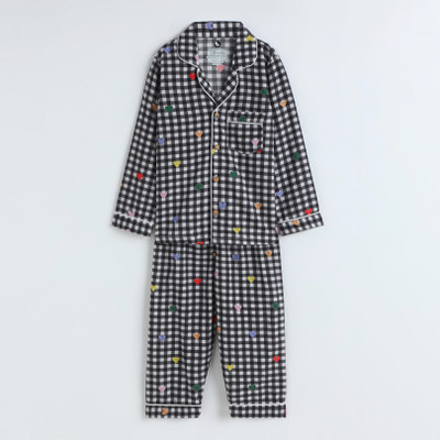 Cocoon Care Kids Nightwear Baby Boys & Baby Girls Checkered Cotton(Multicolor Pack of 2)