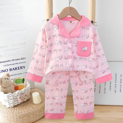 Kavshra official Kids Nightwear Boys & Girls Printed Cotton(Pink Pack of 2)