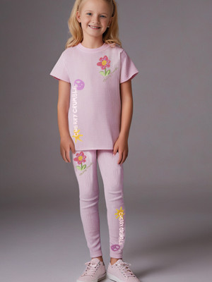 Cherry Crumble by Nitt Hyman Kids Nightwear Baby Girls Solid Polyester Blend(Pink Pack of 1)