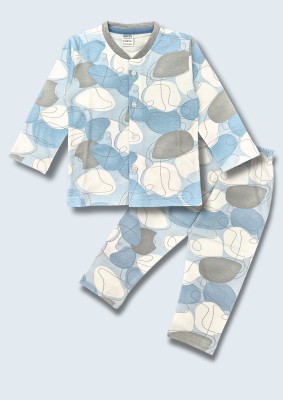 3BROS Kids Nightwear Baby Boys & Baby Girls Printed Cotton(White Pack of 1)