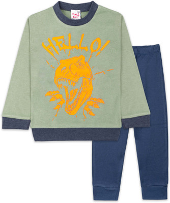 Digsel Cool Cotton Kids Nightwear Boys Printed Cotton Blend(Multicolor Pack of 1)